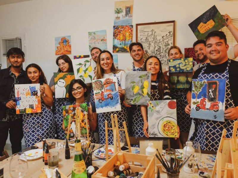 Rome: Tipsy Painting Class with Fine Wine and Arts - The Art Supplies and Snacks