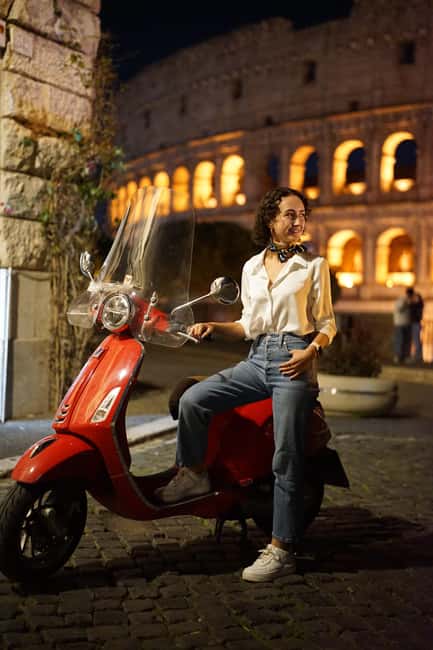 Rome: Vespa Night Experience with Aperol Spritz & Photos - Starting Near the Colosseum for a Night Ride in Rome