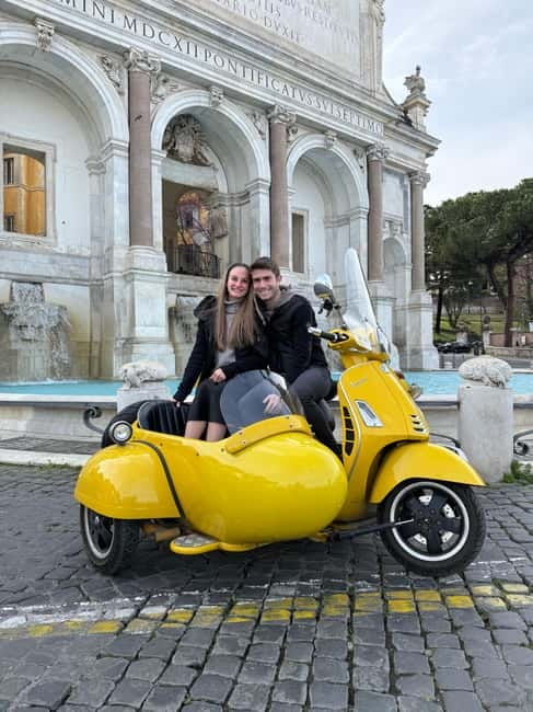 Rome Vespa Sidecar Tour: 90-Minute Panoramic Experience - Visiting the Fontana dell’Acqua Paola for Photos and Short Tour