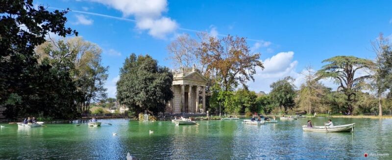 ROME: Villa Borghese Lake tour by boat with independent rowing + aperitif - How the Independent Rowing Experience Unfolds