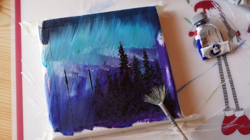 Rovaniemi: Workshop - Aurora painting - Visit a Traditional Lapland House During the Workshop