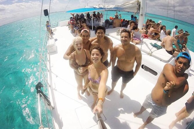 Sailing Catamaran Party to Isla Mujeres from Cancun - Party on the Water: Games, Contests, and Spinnaker Flying