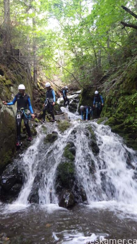 Sainte-Anne des Monts: Canyoning in the coastal mountains of the St. Lawrence River - Jumping into Natural Pools of Crystal-Clear Water