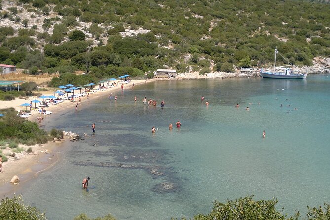 Samos East Coast by Boat with BBQ - The Secluded Beach of Megali Lakka and the BBQ Feast