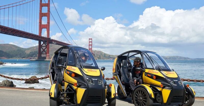 San Francisco: Electric GoCar Tour over Golden Gate Bridge - Crossing the Golden Gate Bridge in a Three-Wheeled Vehicle