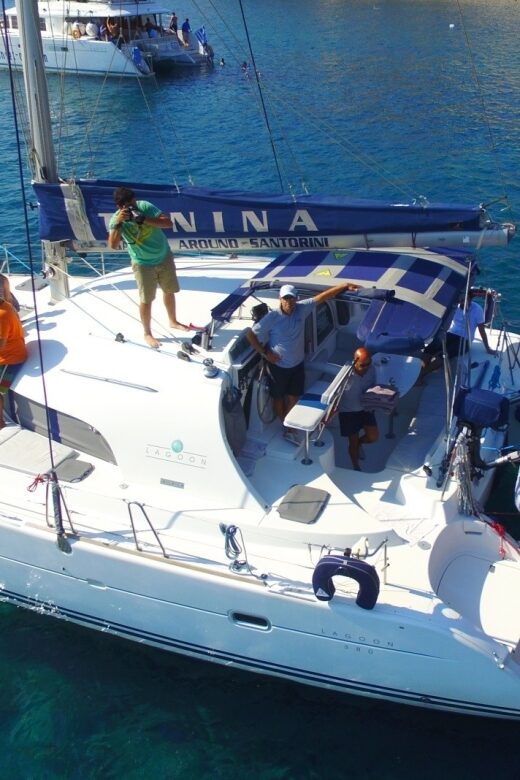 Santorini: 7-Hour Private Catamaran Cruise with Food & Drink - Key Points