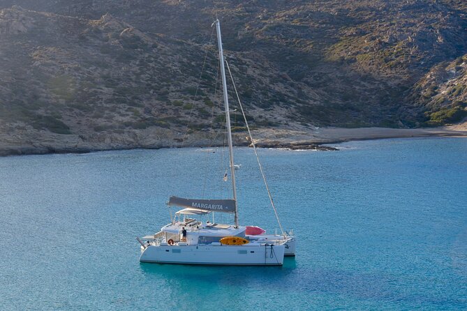 Santorini: Caldera Private Catamaran Cruise with Meal & Drinks - Key Points