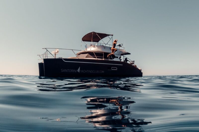 Santorini: Caldera Private Power Catamaran Cruise - Key Points