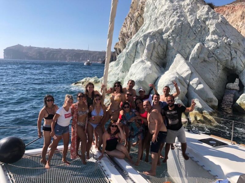 Santorini: Catamaran Cruise with Meal & Open Bar - Thirassia Island: Regional Food and Scenic Relaxation