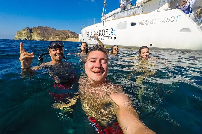 Santorini Classic Catamaran Cruise with BBQ, Drinks and Transfers - Who Will Appreciate This Cruise Most