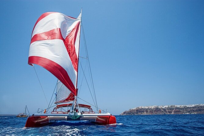 Santorini Cruise on Catamaran with BBQ & Open Bar - Sailing Inside the Caldera for Iconic Views