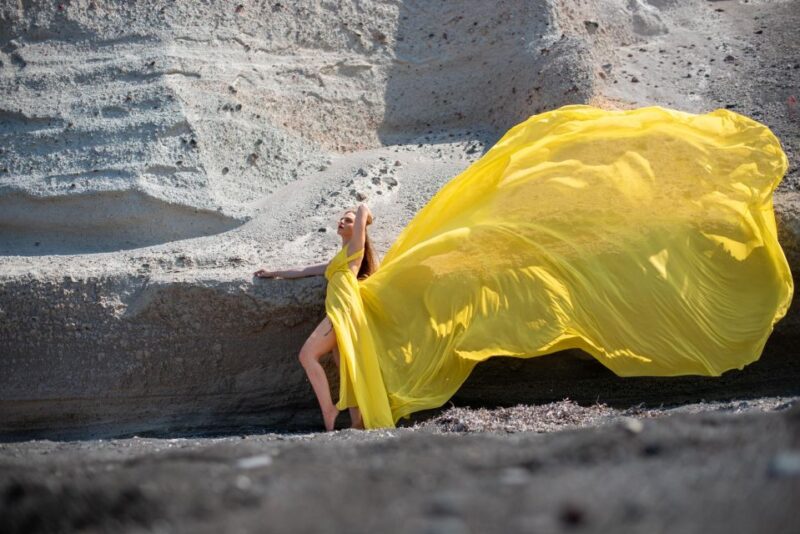 Santorini Flying Dress Photo Shoot - Transportation and Logistics