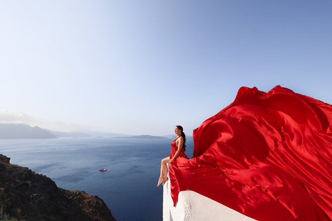 Santorini Flying Dress Photography - The Vibrant Flying Dresses and Dress Choices