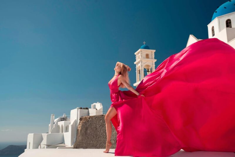 Santorini Flying Dress Photoshoot - Key Points
