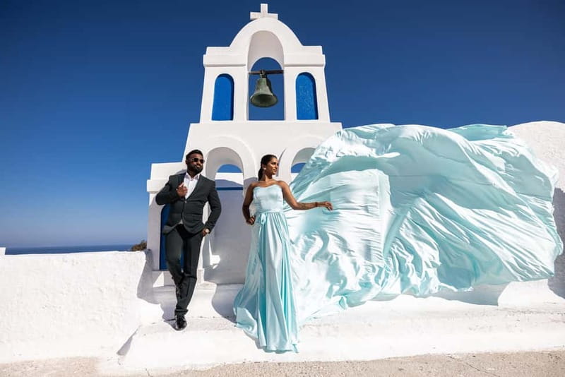 Santorini: Flying Dress Photoshoot **Dress Included** - Key Points