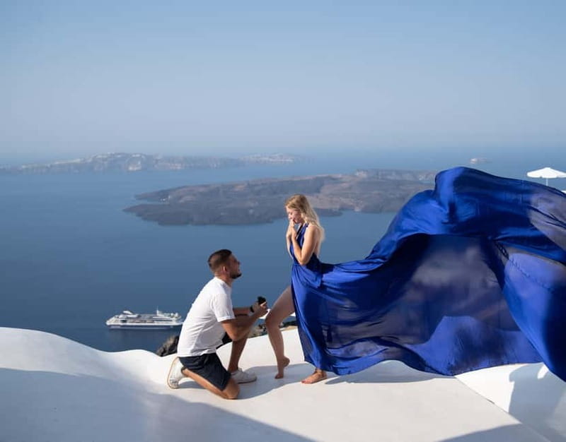 Santorini: Flying Dress Photoshoot Private Entry to Blue Dom - The Photography Experience with Expert Guidance