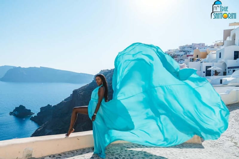 Santorini: Flying Dress Photoshoot with Edited Photos - Key Points