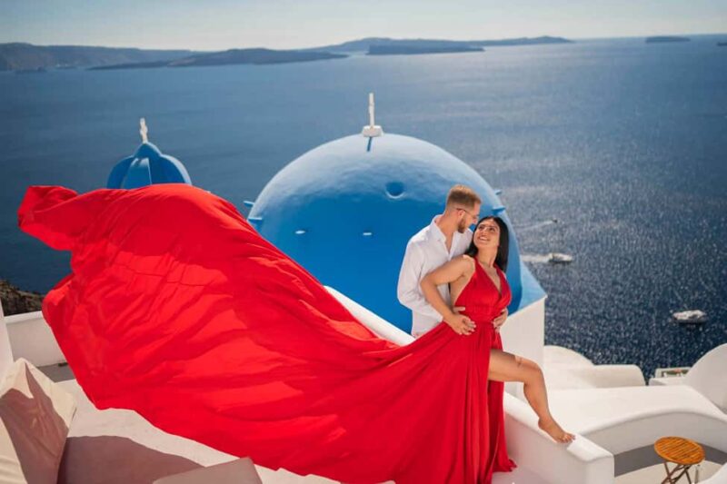 Santorini: Flying Dress Photoshoot with Pickup - The Convenient Pickup and Easy Access to the Photoshoot Site