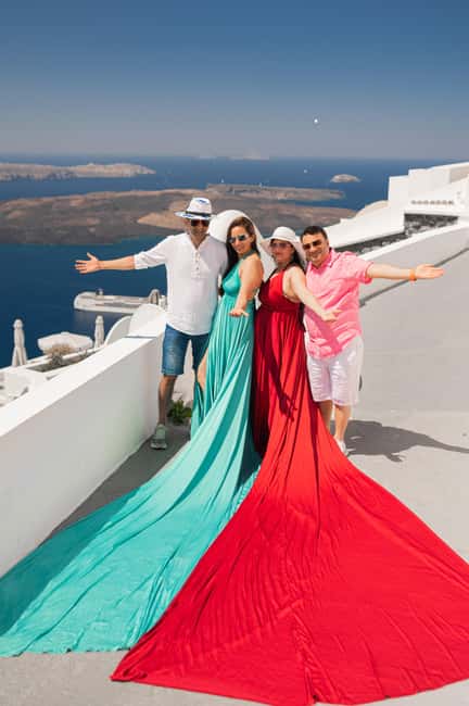 Santorini: Group Flying Dress Photoshoot with Pickup - Suitability and Accessibility Considerations