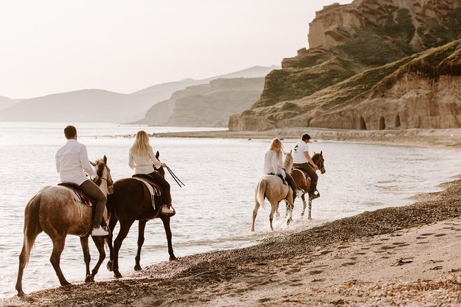 Santorini: Horse riding to the Black Sandy Beach (Eros beach) - The Experience for Riders of All Levels