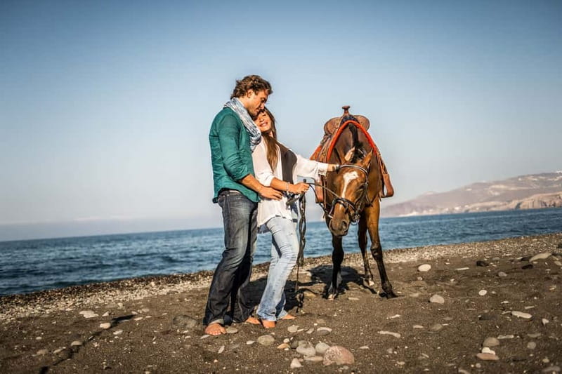 Santorini: Horseback Riding on the Black Sandy Eros Beach - Key Points