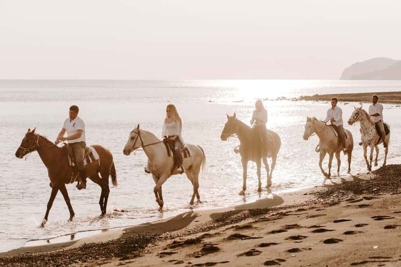 Santorini: Horseback Riding on the Black Sandy Eros Beach - Riding Along the Shoreline and Into the Sea