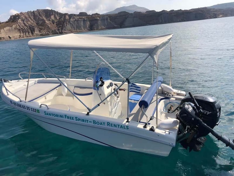 Santorini: License-Free Boat Rental with Ice, Water, & Fruit - Exploring the Sea Crater and Its Hot Springs