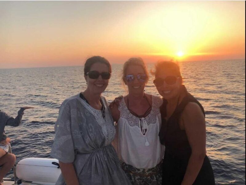 Santorini: Luxury Caldera Cruise with Full Greek Meal - Enjoying the Views and Sunset from the Catamaran