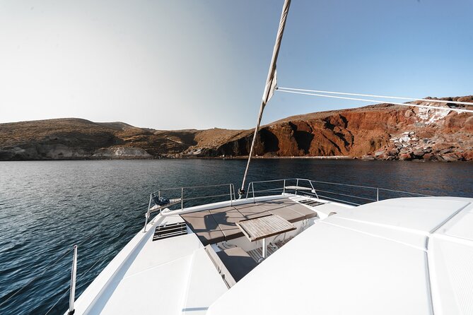 Santorini Luxury Catamaran Private Cruise - The Spacious, Elegant Catamaran Design and Comfort