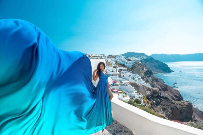 Santorini: Oia Flying Dress Photoshoot by SokoLOVE - Exploring Oia’s Iconic and Secret Locations with a Professional Photographer