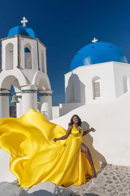 Santorini: Oia Flying Dress Photoshoot by SokoLOVE - What to Expect During Your Photoshoot Session