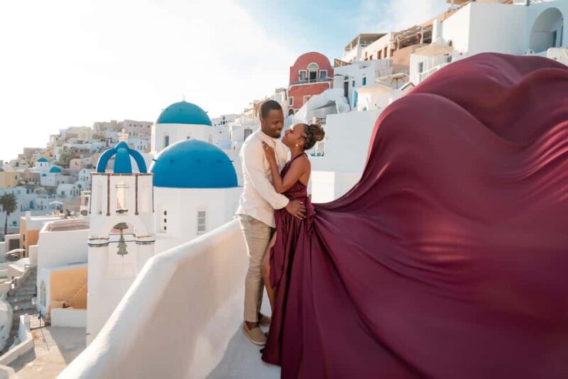 Santorini: Oia Flying Dress Photoshoot by SokoLOVE - Why This Photoshoot Stands Out in Santorini