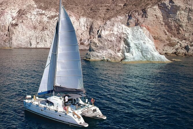 Santorini: Private All-In Catamaran Cruise (Food&Drinks) - Snorkeling at Mesa Pigadia Beach and Scenic Sailing