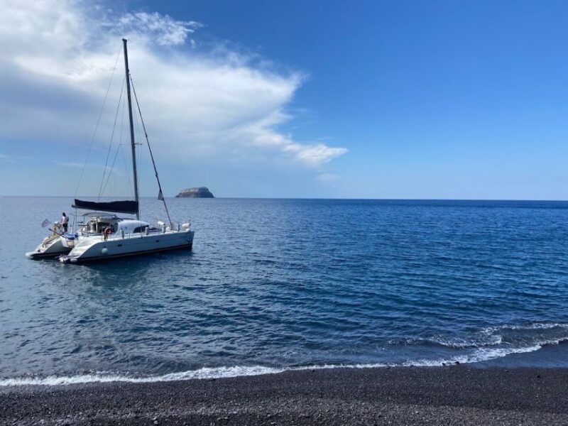 Santorini: Private All-In Catamaran Cruise, with Food|Drinks - Savor a Greek BBQ Meal with Local Flavors