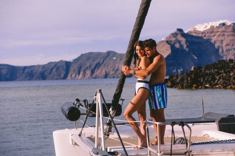 Santorini: Private Catamaran Tour with BBQ Meal and Drinks - Key Points