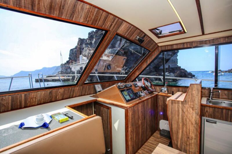 Santorini Private Cruise Sightseeing Tour with BBQ & Drinks - Enjoying Greek Seafood and Drinks on Tap