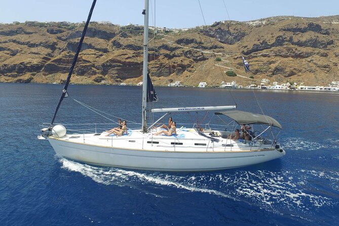 Santorini Private Daytime Sailing Cruise with Meal, Drinks &Transfer included - Swimming in Thirasia’s Bay and Homemade Meal