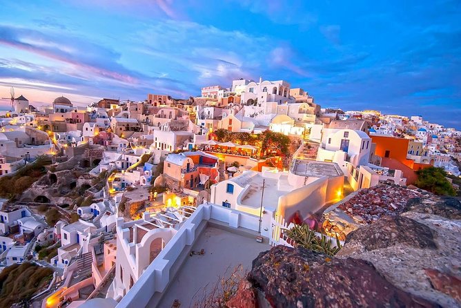 Santorini Private Full Day Tour 9 hours - Visiting Kamari Beach and Megalochori Village