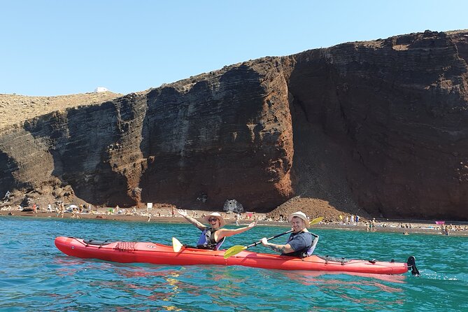 Santorini Sea Kayak - South Discovery, Small Group incl. Sea Caves and picnic - Snorkeling and Water Safety in the Aegean Sea