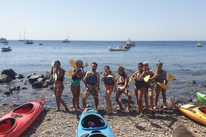 Santorini Sea Kayak - South Discovery, Small Group incl. Sea Caves and picnic - The Light Picnic and Local Delicacies