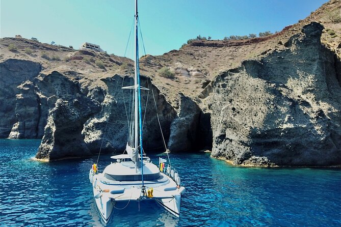 Santorini: Special Occasions Catamaran Cruise, All Inclusive - Detailed Stops: From Red Beach to Mesa Pigadia