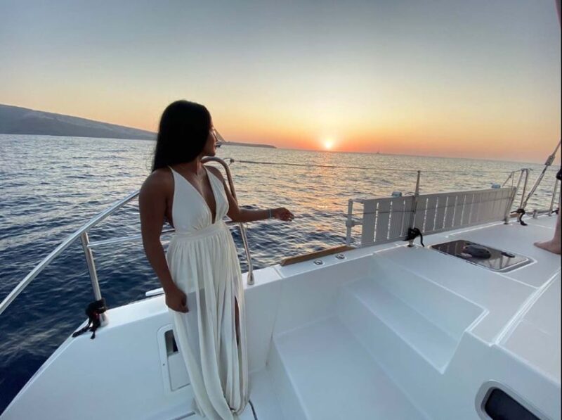Santorini: Sunset Cruise with Greek Dinner and Transfer - Santorini’s Most Stylish Sunset Cruise on a Modern Catamaran