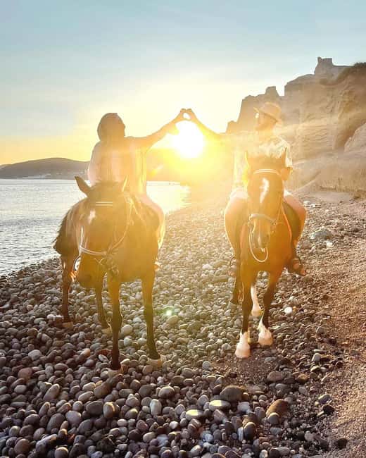 Santorini: Sunset Horse Riding Tour with Professional Photos - Stunning Sunset Horseback Ride on Santorini’s Beach with Professional Photos