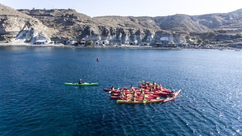 Santorini: Sunset Sea Kayak with Light Dinner - Returning to Mesa Pigadia and Enjoying Greek Cuisine