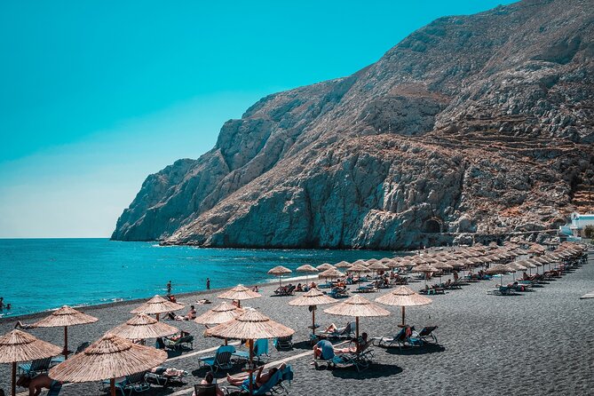 Santorini: The best 4-hours Sightseeing Private Tour! - Relaxing at Kamari Beach