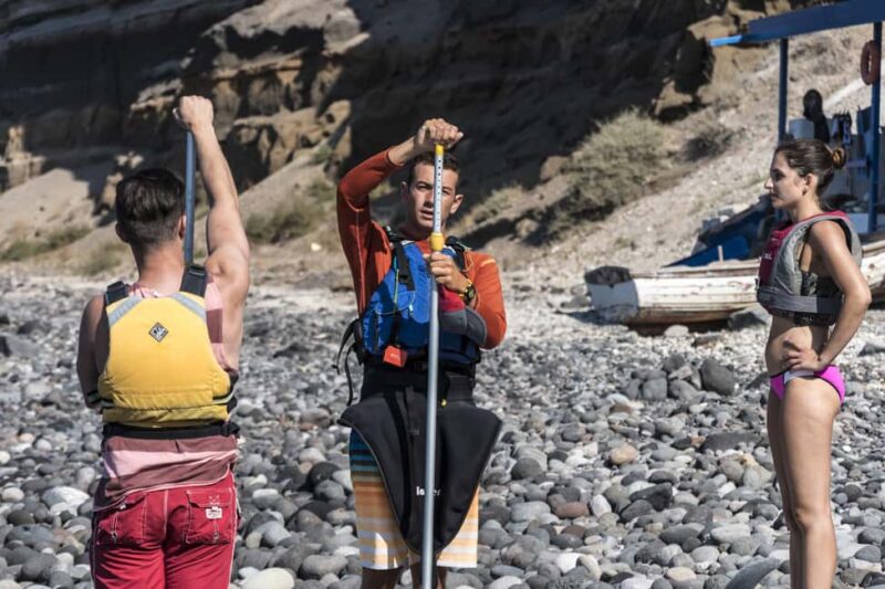 Santorini: Yoga and Stand-Up Paddleboard ( SUP ) Experience - Scenic Beach Location and Optional Swimming