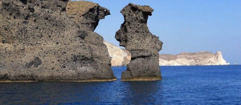 Santorini:Cruises with Catamaran around the Volcanic Island. - Admire the 18th-Century Lighthouse and Black Mountain’s Underwater Caves