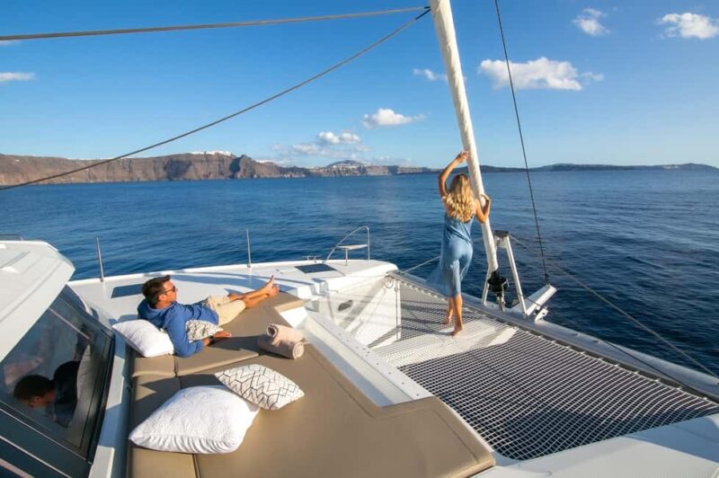 Santorini:Private Catamaran Tour with BBQ & Unlimited Drinks - Santorini’s Most Exclusive Private Catamaran Experience