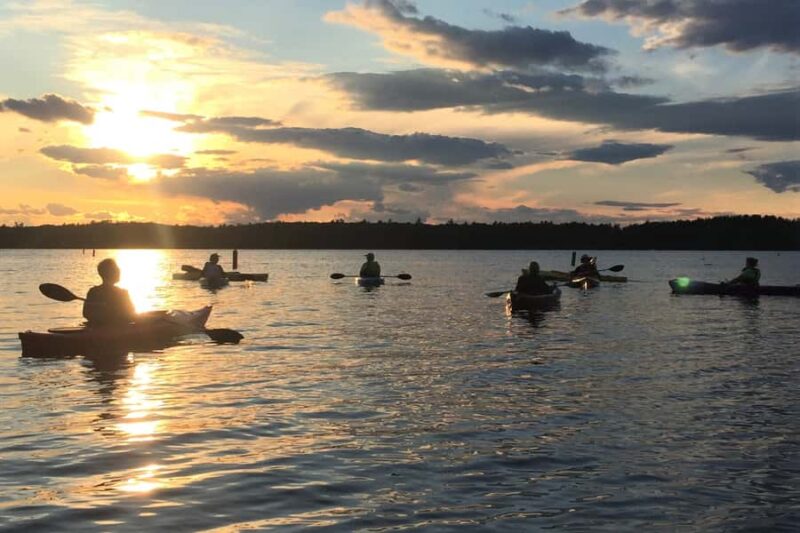 Sebago Lake Guided Sunset Tour by Kayak - Sunset Over Tall Pines at Jordan Bay