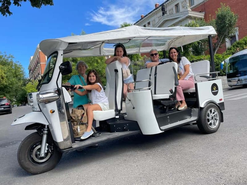 "See Madrid Differently: A Premium Private Tuk Tuk Ride" - Relaxing in Madrid’s Parks: Retiro Park and Santiago Bernabeu Stadium